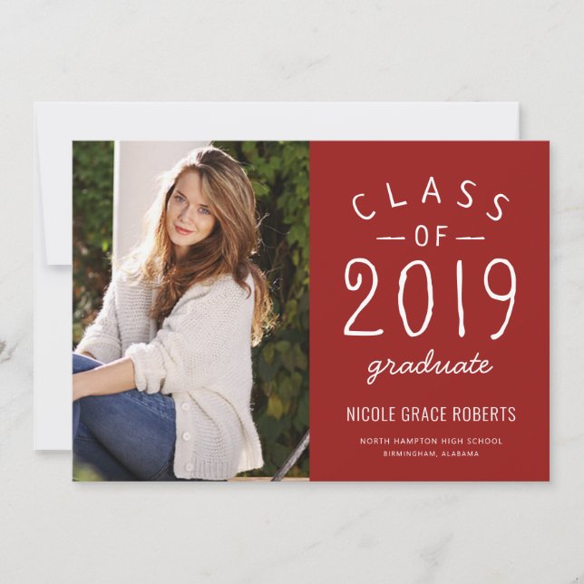 Faire-part de la photo de graduation (Devant)