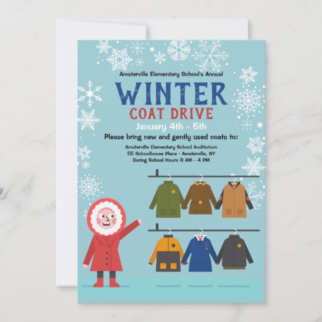 Faire-part de la voiture Coat d'hiver (Devant)