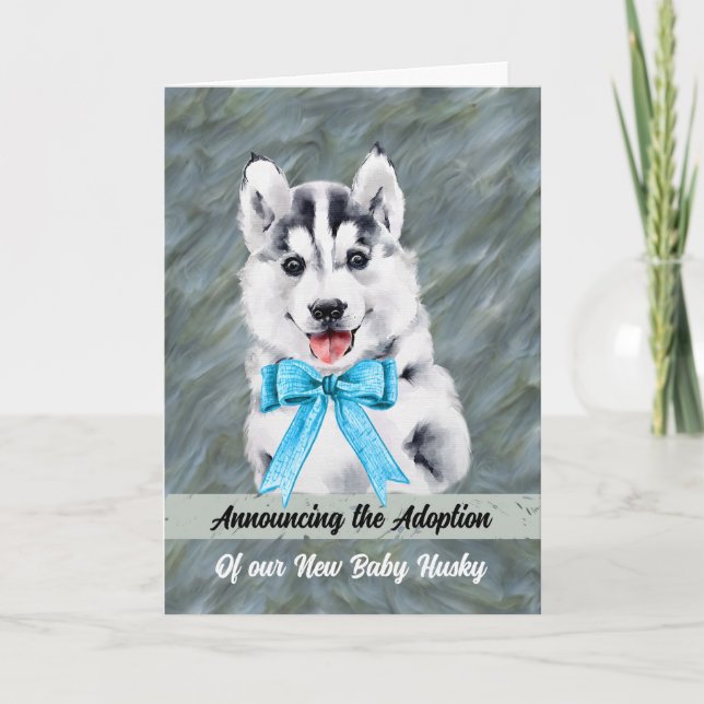 Faire-part de l'adoption du bébé Husky Dog (Devant)