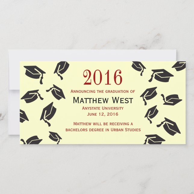 Faire-part de majuscules - Rouge (Devant)