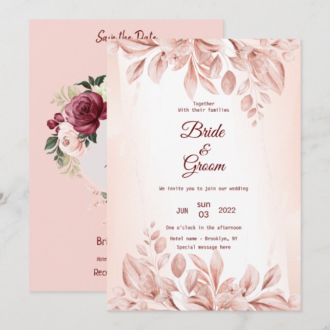 faire-part de mariage (Devant / Derrière)