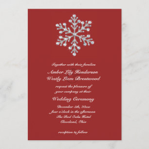 Faire-part de mariage 2 de flocon de neige d'hiver