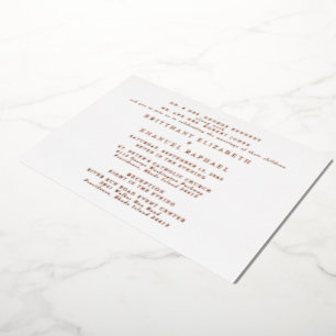 Faire-Part de Mariage 2 Lieux Rose Gold Foil II