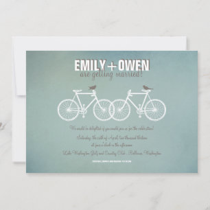 Faire-part de mariage à bicyclettes