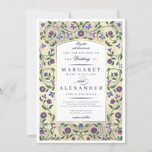 Faire-part de mariage à bordure illuminée / Faux o