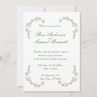 Faire-part de mariage à cadre baroque