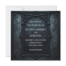 Faire-part de mariage à cadre carré gothique