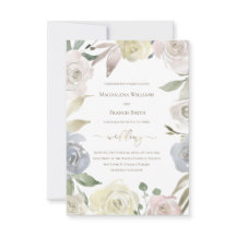 faire-part de mariage à cadre fleuri