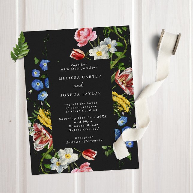 Faire-part de mariage à cadre fleuri Master néerla (Créateur téléchargé)