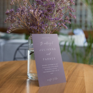 Faire-part de mariage à calligraphie MOD Violet Pr