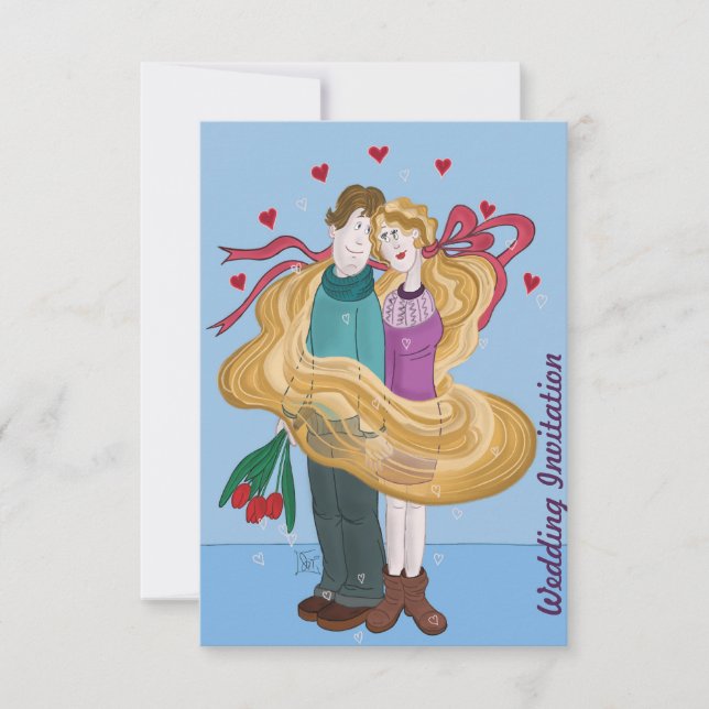 Faire-part de mariage à carreaux (Devant)