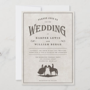Faire-part de mariage à cheval Cowboy