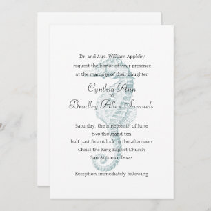 Faire-part de mariage à cheval de la mer bleue