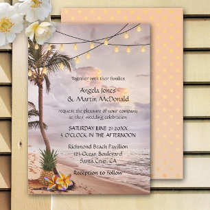 Faire-part de mariage à cordes de plage tropicale