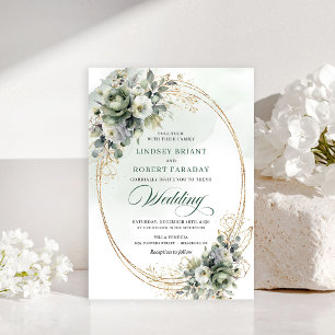 Faire-part de mariage à feuillage botanique en fle