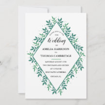 Faire-part de mariage à feuillage persistant
