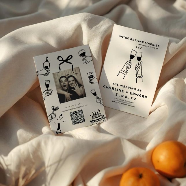 Faire-part de mariage à griffes à main fantaisie (Créateur téléchargé)