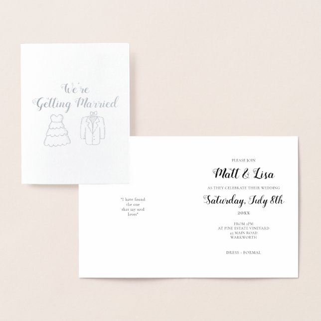 Faire-part de mariage à huile fine (Affichage)