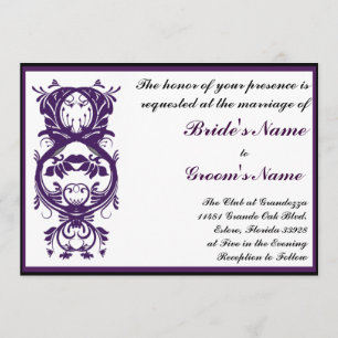 Faire-part de mariage à impression mauve