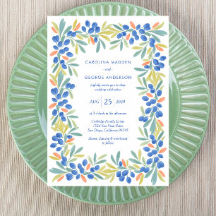 Faire-part de mariage à la guirlande d'olive