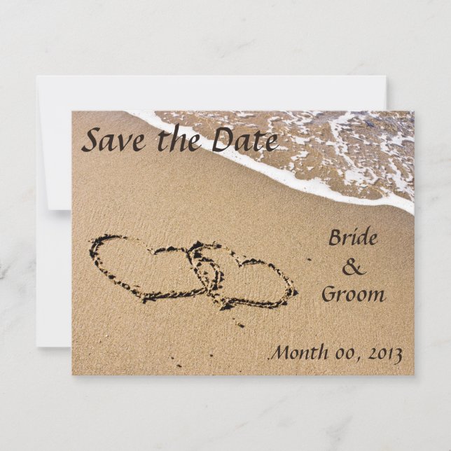 Faire-part de mariage à la plage pour annoncer la  (Devant)