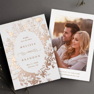 Faire-part de mariage à la silhouette de fleur sau