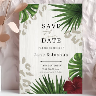 Faire-part de mariage à la verdure tropicale 