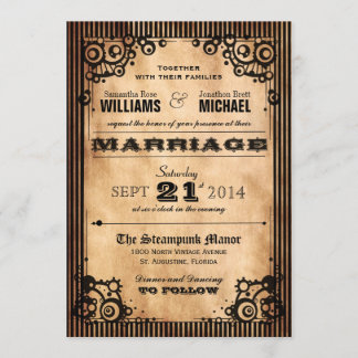 Faire-part de mariage à l'air Vintage en vapeur