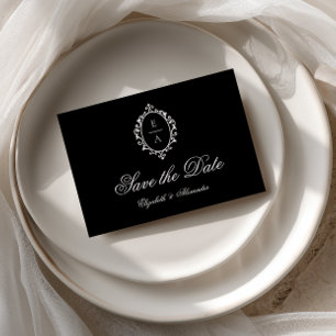 Faire-part de mariage à l'ancienne avec blason ova