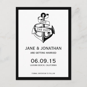 Faire-part de mariage à l'ancre nautique
