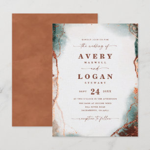 Faire-Part de Mariage à l'Aquarelle Abstraite en T