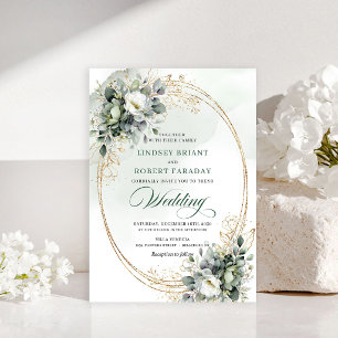 Faire-part de mariage à l'aquarelle de verdure de