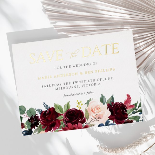 Faire-part de mariage à l'aquarelle florale bordea (Créateur téléchargé)