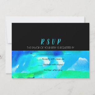 Faire-part de mariage à l'aquarelle Réponse RSVP