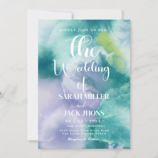 Faire-part de mariage à l'aquarelle vibrant