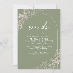 Faire-part de mariage à l'arche de mariage vert sa