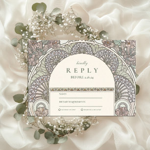 Faire-part de mariage à l'arche florale romantique