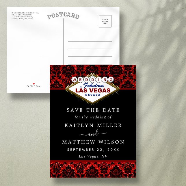 Faire-part de mariage à Las Vegas en Damas Paillet (Créateur téléchargé)