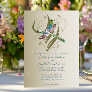 Faire-part de mariage à libellules à bijoux