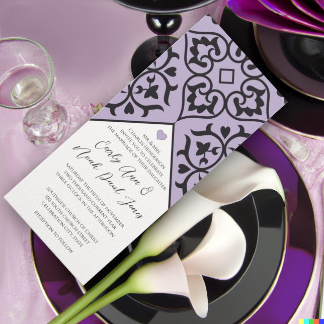 Faire-part de mariage à molette noire en mousse (Créateur téléchargé)