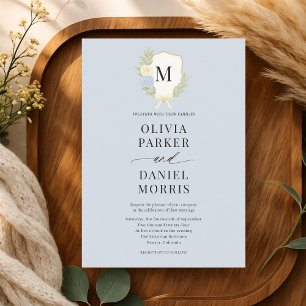 Faire-part de mariage à monogramme avec arceau de