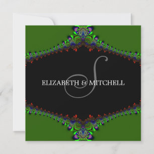 Faire-part de mariage à monogramme en dentelle fra