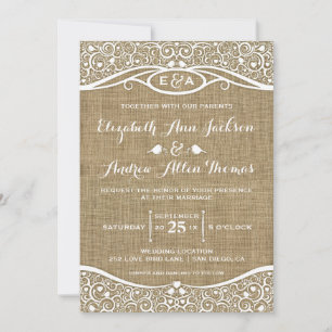 Faire-part de mariage à motif de vigne avec oiseau