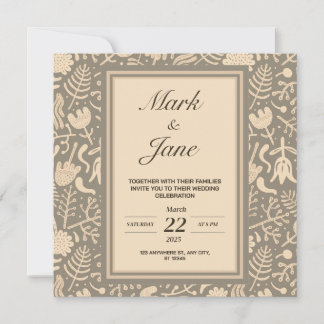 Faire-part de mariage à motif floral