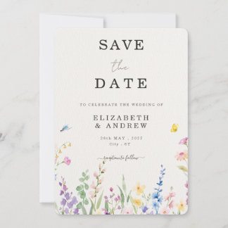 Faire-part de mariage à motif floral aquarelle pou