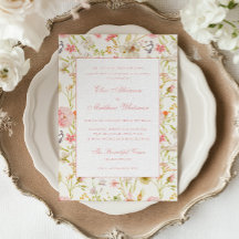Faire-part de mariage à motif floral vintage
