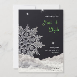 Faire-part de mariage à neige
