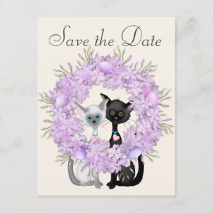 Faire-part de mariage à Pâques avec des chats mign