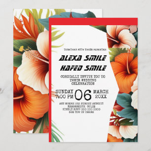 Faire-part de mariage à plier Wildflower, joli mar