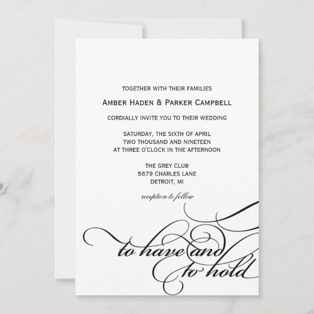 faire-part de mariage | À Tenir II (Devant)